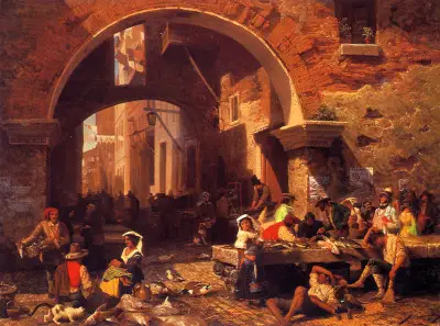 Portico of Octavia, Rome Albert Bierstadt